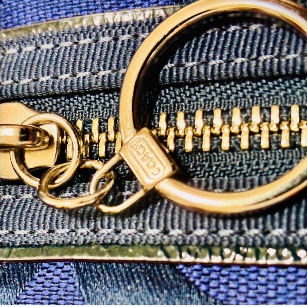 Coach Poppy Navy Blue Signature Nylon Tote - Picture 8 of 9